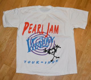 Rare 1995 Pearl Jam Vtg Grunge Rock Concert Tour T - Shirt (l) 90 