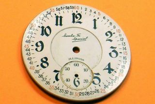 Fantastic 16s,  21 Jewel,  Illinois,  Santa Fe Special Pocket Watch Dial
