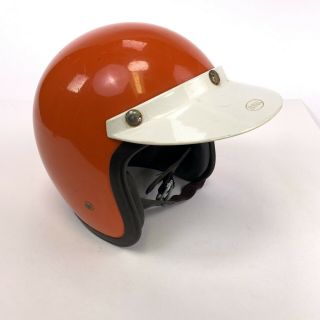 Bell 500tx Toptex Orange Motorcycle Helmet 7 1/4 Tx500 Vintage 1960 