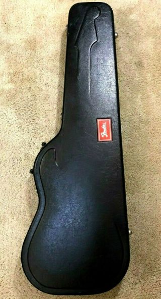 Vintage Fender Red Label Stratocaster Molded Electric Guitar Case Black 1990 