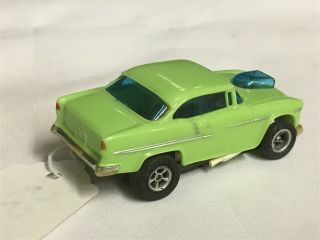 Vintage Aurora AFX Lime Green 55 Chevy Bel Air Slot Car 2