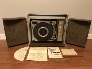 Vintage Sears Silvertone Stereo Suitcase 8276 Portable Phonograph Record Player