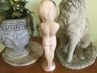 Vintage Nude naked chalk ware carnival fair doll paint Lady Godiva? 8