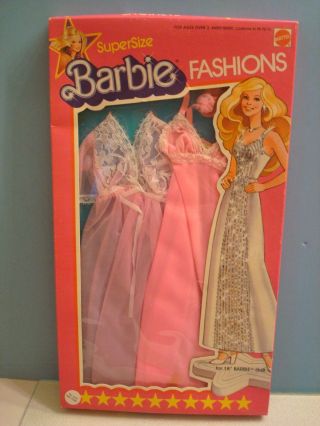 Vintage 1977 Nrfb Pink Nightgown Outfit For 18” Supersize Doll Barbie Fashions
