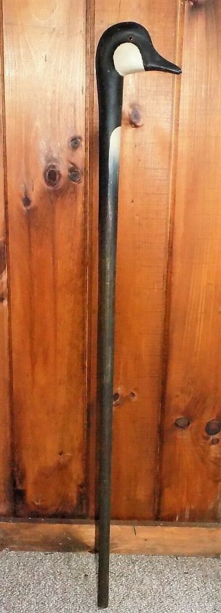 Vintage Wooden Canada Goose Head Walking Stick Cane Approx.  36 Inches Long