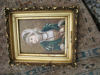 1895 Antique Elite Limoges Hp Portrait Plaque - Edwardian Lady - Signed