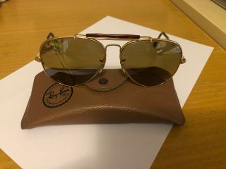 Authentic Rare Vintage Ray Ban Sunglasses Usa B&l 62 14 Aviators Gold