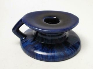 Melrose Ware Australian Pottery Candlestick Blue Drip Glaze Hoffman Vintage