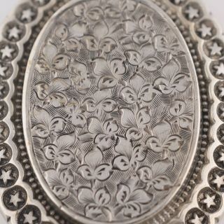 Antique Victorian Book Chain Bookchain Sterling Silver Star Locket Necklace 7