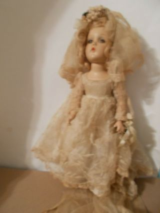 Antique Vintage Madame Alexander Composition Doll W/tagged Dress 14 Inch
