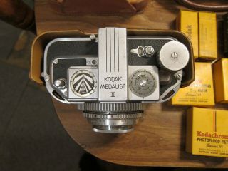 Vintage Kodak Medalist II Camera Supermatic Shutter Ektar 100mm f=3.  5 Lens 9