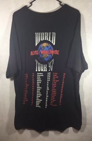 Vintage Kiss T Shirt Size XL 90 ' s 1997 Alive / Worldwide Rock Concert Tour Merch 2