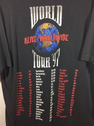 Vintage Kiss T Shirt Size XL 90 ' s 1997 Alive / Worldwide Rock Concert Tour Merch 4