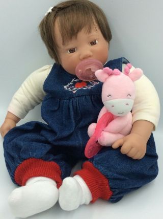 Lee Middleton Honey Love Awake Baby 1996 Realistic Weighted Doll W/pacifier