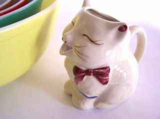 VINTAGE 1940 ' S PUSS ' N BOOTS CAT PITCHER BY SHAWNEE 3