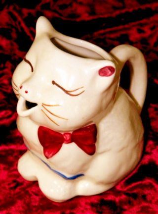 VINTAGE 1940 ' S PUSS ' N BOOTS CAT PITCHER BY SHAWNEE 6