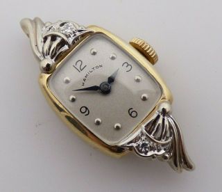 Vintage Hamilton 14k Yellow Gold Diamond Ladies Watch.  Repair Or Scrap.