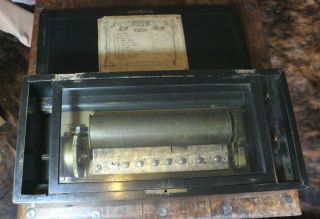 Antique 12 Tune Music Box 1880 ' s Cylinder Roll J H HELLER BERN Inlayed Box Swiss 2