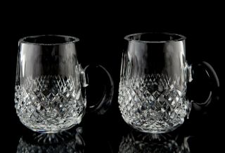 Waterford Colleen Tankard Handled Beer Glasses Set Of 2 Vintage Cut Crystal