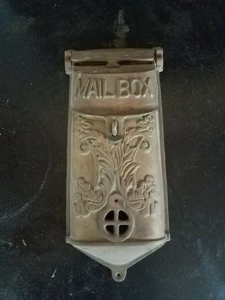 Vintage Victorian Style Mail Letter Box Mailbox Solid Cast Brass Heavy Ornate