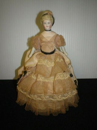 6 " Antique German Bisque Doll House Lady Doll