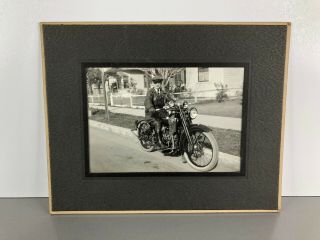Vintage 1920s - 30s Harley Davidson Motorcycle " Police Officer " M/c Biker Photo