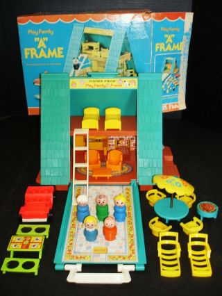 Vintage Fisher - Price Little People A - Frame House 990 Loaded,