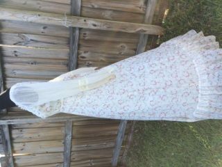 Vtg GUNNE SAX Floral Lace Romantic Prairie Hippy Victorian Wedding Maxi Dress 11 5