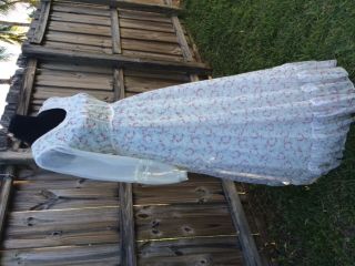 Vtg GUNNE SAX Floral Lace Romantic Prairie Hippy Victorian Wedding Maxi Dress 11 7