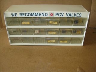 Vintage Gm Ac Delco Pcv Valve Drawer Cabinet