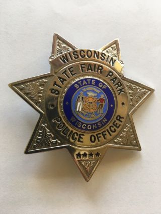 Wisconsin State Fair Park Police Department Officer Badge Vintage Rare