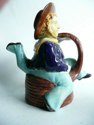 Antique W Broughton Isle Of Man Sailor Majolica Teapot. . .  Ref.  1699