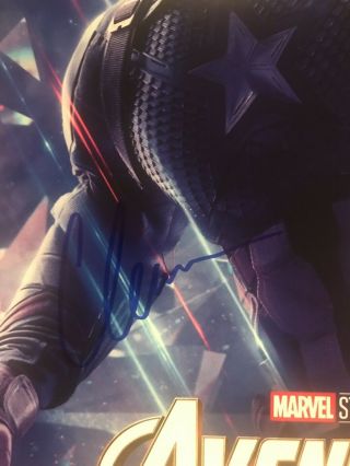 Psa Signed Chris Evans Captain America Avengers Photo Poster Rare Endgame Print 4