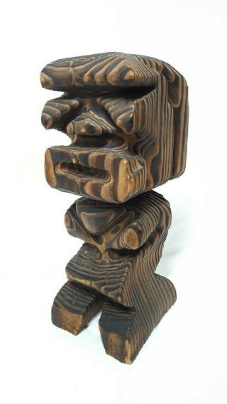 Vintage Carved Wood Wooden Witco Tiki God Figure Statue Mid Century 1960s Lounge