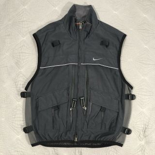 Vintage Nike Acg Black 6 Pocket 3 - Layer Hiking Cycling Running Vest Hydration