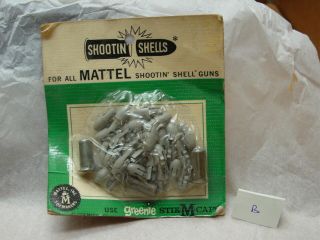Vintage 1958 Mattel Shootin Shells Bullets Greenie Caps On Card