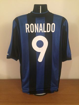 Inter Milan Home Shirt 2000/01 Ronaldo 9 Xl Vintage Rare