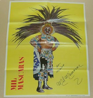 Mil Mascaras Very Rare 1971 Vintage Japan Poster 19x24 Lucha Libre Ss3