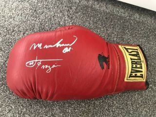 Muhammad Ali And Joe Frazier Dual Signed Vintage Boxing Glove