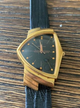 Vintage Hamilton Ventura Mens 18k Gold Plated Watch: Bezel Registered Edition