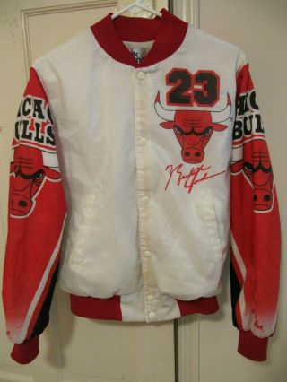 ChalkLine Vtg Satin NBA Chicago Bulls Michael Jordan Fanimation Jacket Sz Small 2
