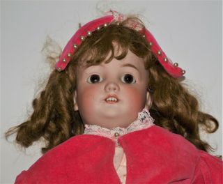 Simon & Halbig Bisque Head Doll,  26 " Long,  Has Heinrich Handwerck Stamped Body