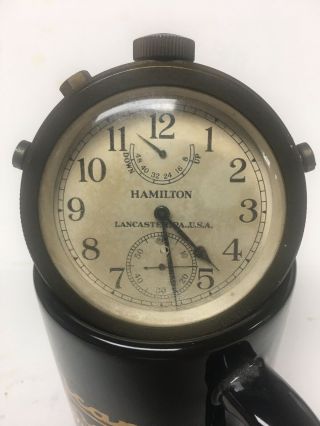 Wwii Hamilton Model 22 Us Navy Deck Watch 21 Jewels Marine Chronometer