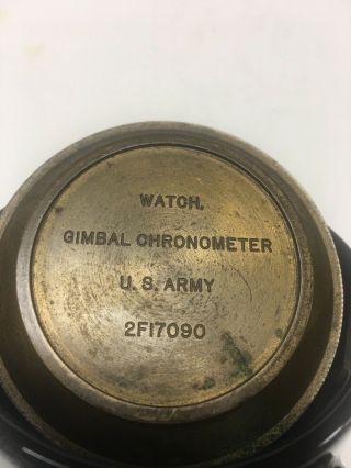 WWII Hamilton Model 22 US Navy Deck Watch 21 Jewels Marine Chronometer 3