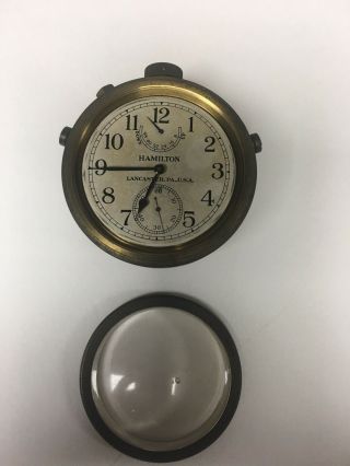 WWII Hamilton Model 22 US Navy Deck Watch 21 Jewels Marine Chronometer 8