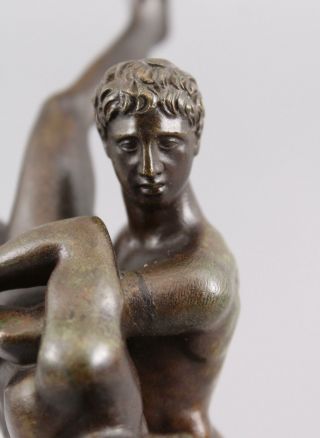 Antique Victorian 19thC Grand - Tour Bronze Sculpture,  2 Greek Nude Men Wrestling 5