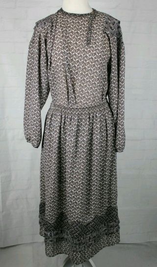Diane Freis Vintage Polyester Gorgette Tunic Skirt Set May Fit Au Size 12 - 14