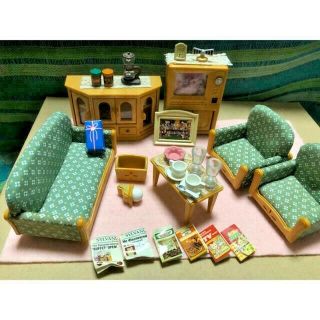 Sylvanian Families Calico Critters Vintage Relaxing Living Furniture Set Rare
