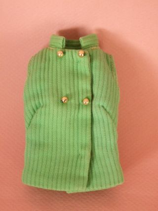 Rare Japanese Exclusive Vintage Barbie Part Outfit Green Ribbed Suit 1967