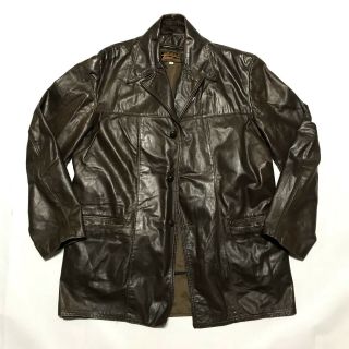 Vintage Eddie Bauer Goose Down Leather Jacket Men’s 44 Tall Xl